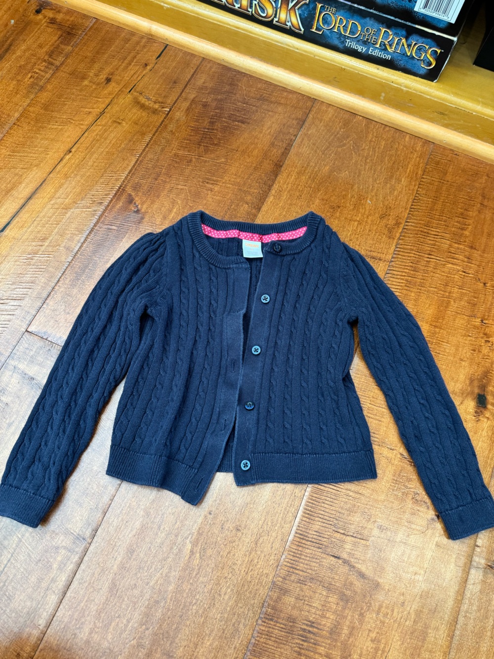 Gymboree Navy Cable-Knit Button Cardigan